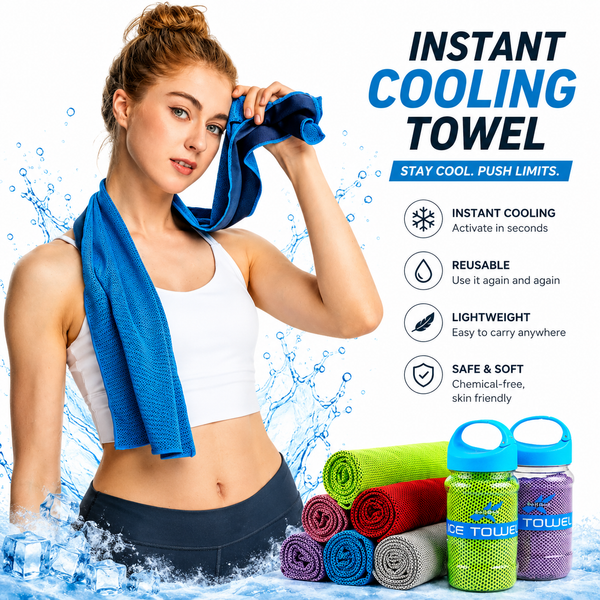 Microfibre Sports Towel 30 x 100cm – Cooling Gym & Fitness Towel
