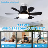 Modern LED Ceiling Fan Light – Remote Control, Dimmable, 360° Rotating
