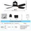 Modern LED Ceiling Fan Light – Remote Control, Dimmable, 360° Rotating