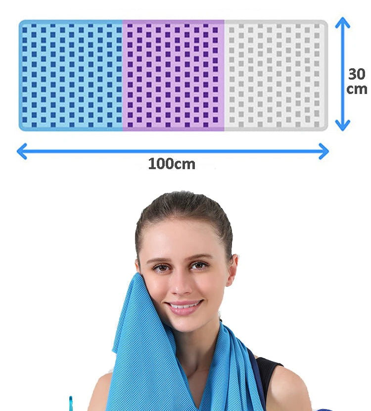 Microfibre Sports Towel 30 x 100cm – Cooling Gym & Fitness Towel