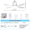 Modern LED Ceiling Fan Light – Remote Control, Dimmable, 360° Rotating