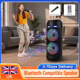 Bluetooth-Compatible Speaker Wireless Speaker Deep Bass Subwoofer Stereo Loudspeaker LED Lights For Outdoor Camping Party New ﻿
