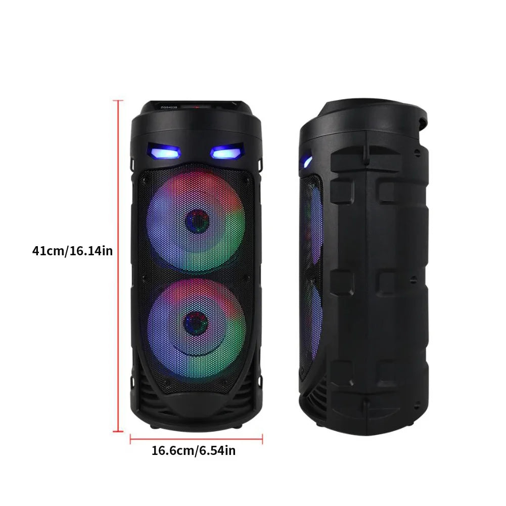 Bluetooth-Compatible Speaker Wireless Speaker Deep Bass Subwoofer Stereo Loudspeaker LED Lights For Outdoor Camping Party New ﻿