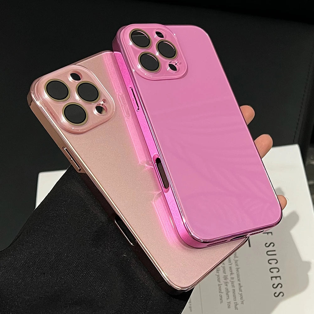Glossy Glass iPhone Case – Shockproof Camera Protection
