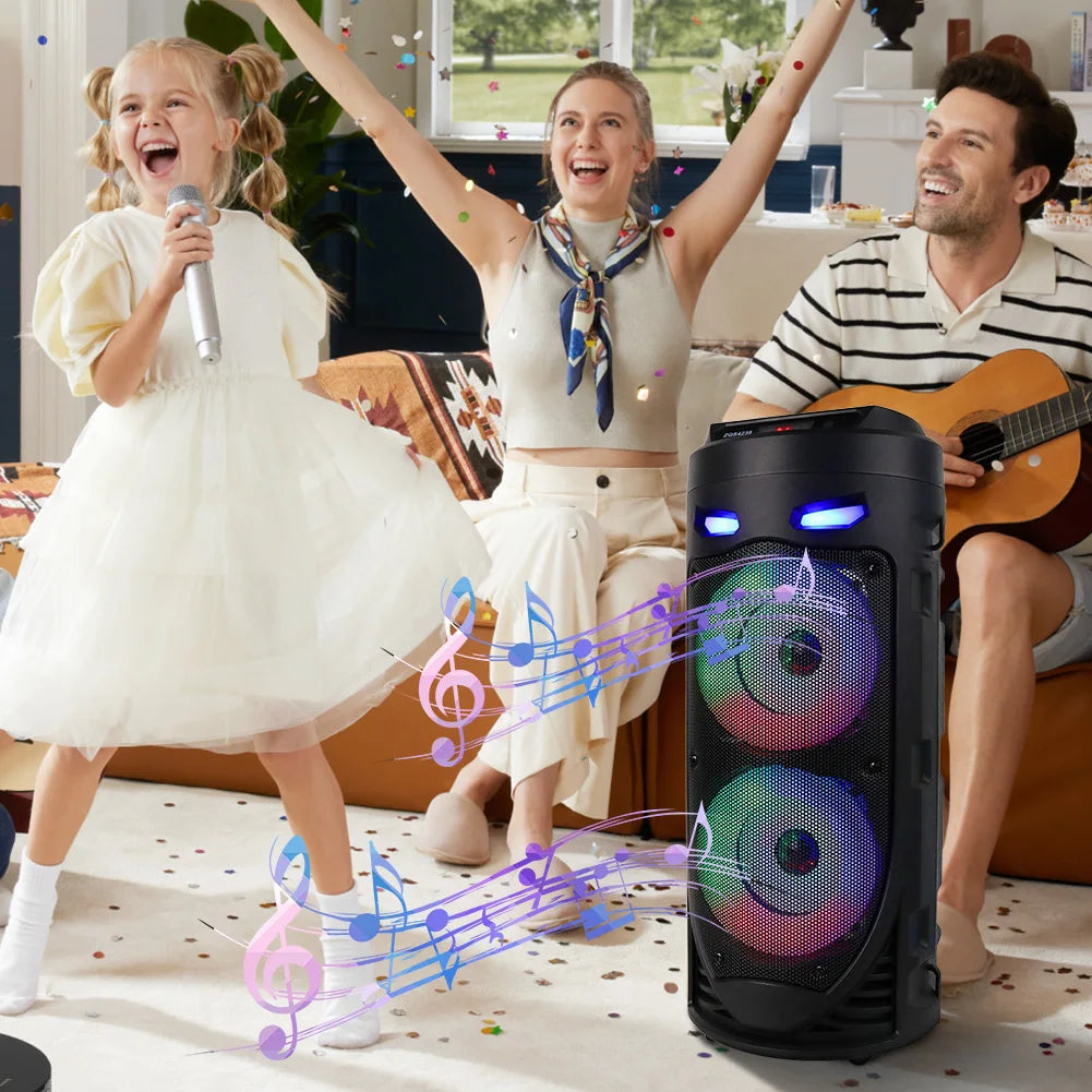 Bluetooth-Compatible Speaker Wireless Speaker Deep Bass Subwoofer Stereo Loudspeaker LED Lights For Outdoor Camping Party New ﻿