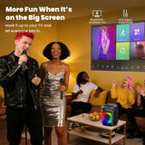 Portable Karaoke Machine with 2 Wireless Microphones & LED Lights