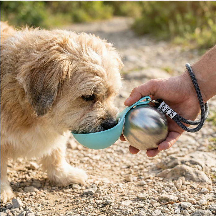 Portable Dog & Cat Water Bottle 285ml – Leak-Proof Stainless Steel