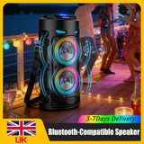 Bluetooth-Compatible Speaker Wireless Speaker Deep Bass Subwoofer Stereo Loudspeaker LED Lights For Outdoor Camping Party New ﻿