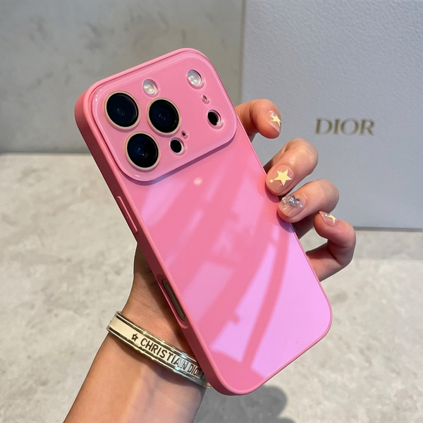Glossy Glass iPhone Case – Shockproof Camera Protection